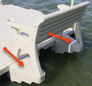 Floating dock bench attachment kit