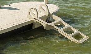 Floating folding dock ladder